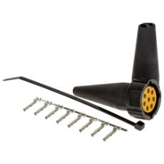 Gul 8-pinners kontakt bajonett, ideell for ulike elektriske applikasjoner.