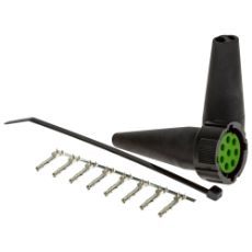 Grønn 8-pinners kontakt bajonett for sikre elektriske tilkoblinger i kjøretøy.