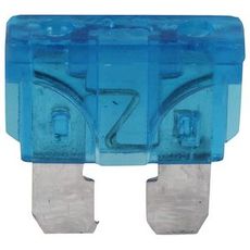 Blå 15A blikk-sikring i 10-pack, perfekt for sikkerhetsløsninger.