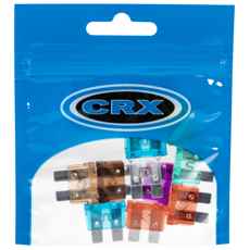 Flatsikringer i sortiment om 10 stykker, tilpasset for ulike strømmengder.