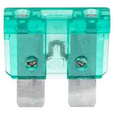 Flatstiftsikring 30A grønn, 10 stykker pakket for sikker strømforsyning.