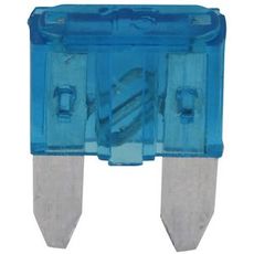 Mini sikring 15A i blå farge, 10 stykker per pakke.