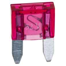 Rosa flattsikring mini 4A i pakning med 10 stykker, ideell for lav strømforbruk.