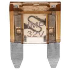 Mini flattsikring 5A i en pakke med 10, perfekt for små elektriske prosjekter.