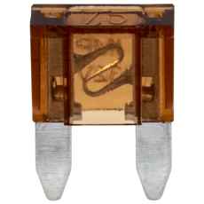 Brun 7,5A mini flattsikring, 10 stykker i pakke, utmerket for medium strømbruk.