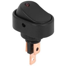 Kompakt På/Av bryter 12V, mål 19 mm x 30 mm, brukervennlig.