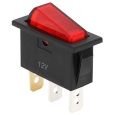 Smal På/Av bryter 12V, kompakt design 14 mm x 33 mm.