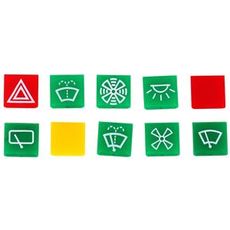 Bryter med blandet symbol for ulike funksjoner.