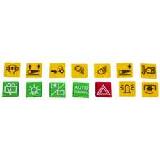 Symboler for brytere, passer Valmet modeller, 14 stykker inkludert.