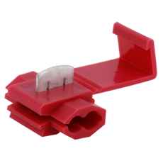 10 stk røde skjøteklemmer som tilbyr sterk og sikker elektrisk tilkobling.