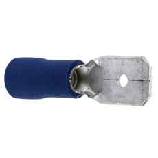 Flatstifthylse Hann 6,5 Blå, 100 stykker for pålitelige elektriske tilkoblinger.