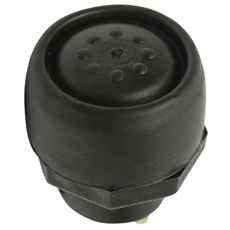 Kompakt plast trykknappbryter, praktisk for ulike installasjoner.