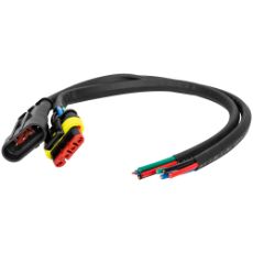4-polet Amp Superseal kontakt med kabel hunn+hann, optimal for tøffe miljøer og sikker tilkobling.