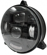 Rund LED-lyskaster, 132mm, 3-punkts feste i svart.
