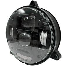 Rund LED-lyskaster, 132mm, 3-punkts feste i svart.