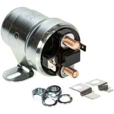 Kraftig 12V solenoid 60A med 4-polet konfigurasjon for industri.