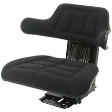 Svart tekstilsete som tilbyr komfort og holdbarhet for alle typer maskiner.