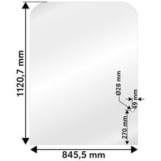 Øvre frontrute for Hitachi Zx-3, tilbyr effektiv beskyttelse og god sikt.