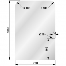 Øvre frontrute for Hitachi Ex-3 og Ex-2, gir god beskyttelse og sikt.