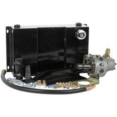 Hydraulisk pumpeenhet med tank, girkasse og pumpe