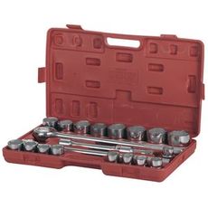 Hylsesett med 21 deler, 3/4 tomme, for profesjonell bruk.