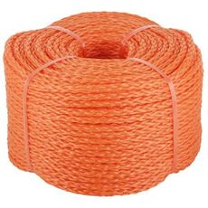 Flettet polypropylen tau på 6mm med en belastningskapasitet på 190kg.