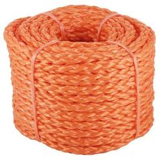 Flettet polypropylen tau 12mm x 30m i oransje, maks. belastning 1300kg.