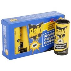 Pakke med 4 stk Raid fluepapir, effektiv løsning for insektbekjempelse.