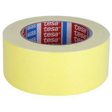 Gul stofftape Pe 4688 fra Tesa, 25/50mm, ideell for merking og reparasjoner.