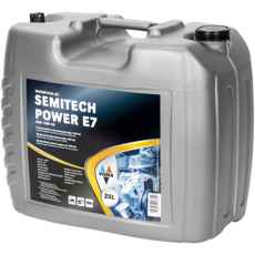 Motorolje Semitech Power E7 10W-40L i en praktisk 20 liters beholder for biler.