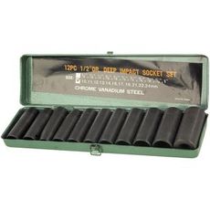 Kraftpipe serie 1/2" med 12 deler, perfekt for alle mekaniske oppgaver.