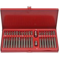 Komplett nøkkelserie med 40 deler, inkludert 6-kant og Torx.