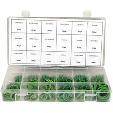 270-dels O-Ring sortiment i grønt, perfekt for diverse applikasjoner.